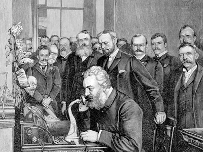 Alexander-Graham-Bell-telephone-link-Chicago-New-October-18-1892